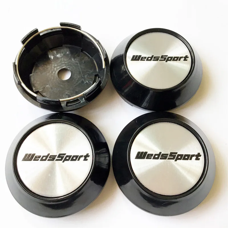 4pcs 68mm WedsSport Wheel Center Caps Hub Weds Sport Logo Emblem Badge Rims Cover Car Styling Accessories