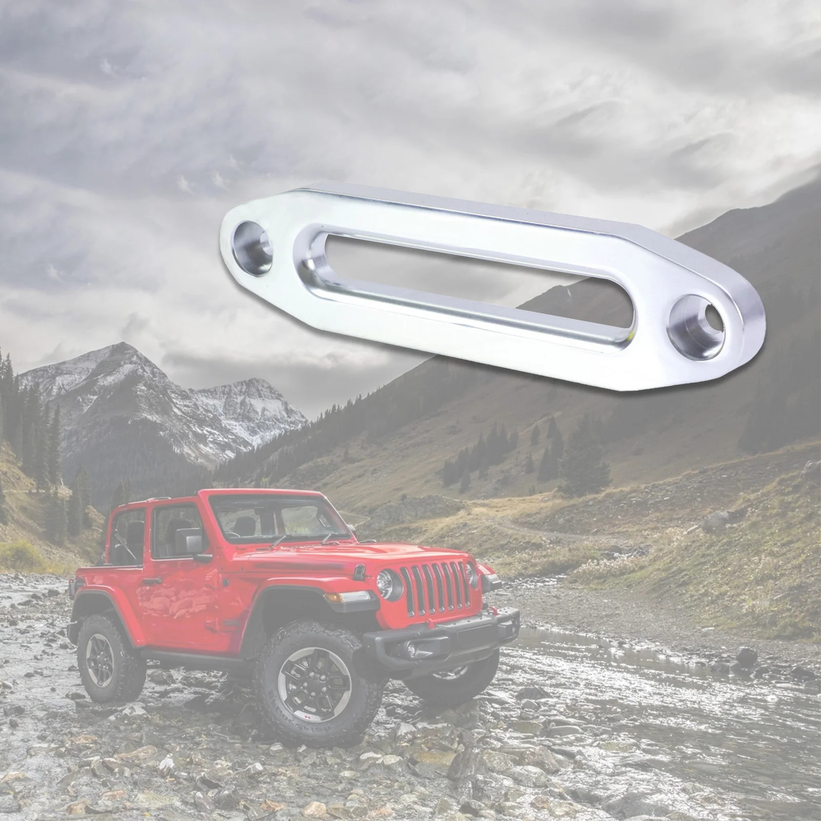 New 4000LBS Winch Rope Guide Silver Hawse Aluminum Fairlead For Off Road 4WD Rope Silver Rope Guide Wire Guide