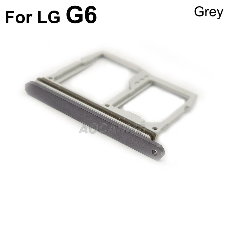 Aocarmo-MicroSD مقبس بطاقة الذاكرة ، نانو سيم بطاقة صينية ، فتحة استبدال جزء ل LG G6 ، US997 ، VS988
