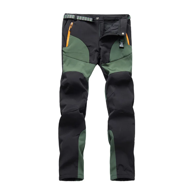 Men\'s Winter Fleece Softshell Hiking Pants Outdoor Sports Thick Warm Fishing Trekking Camping Skiing Male Trousers m-4xl