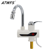 ATWFS 3000W Tankless Instant Water Heater Electric Hot Water Faucet Heating Kitchen Tap with Temperature Display