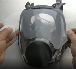 Película protectora antiarañazos para máscara de gas completa
