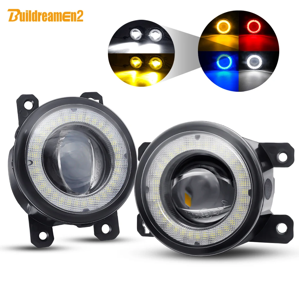 2 X Car Angel Eye Fog Light LED Lens DRL Fog Driving Lamp 30W H11 12V For Suzuki SX4 Jimny Swift Grand Vitara Ignis Alto Splash