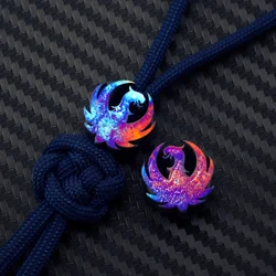 1pc Titanium Brass Knife Umbrella Rope Pendants Outdoor EDC Tools Paracord Beads Flashlight Lanyard Bracelet Accessories Toys