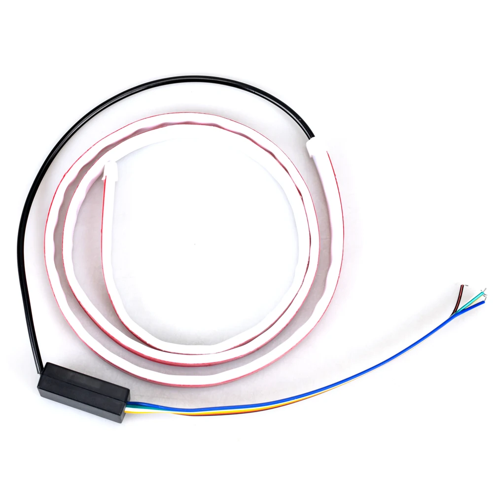 Car Rear Trunk Tail Light 120cm Colorful Dynamic Reverse Warning LED Strip 12v Auto Additional Brake Follow Turn Signal Lamp