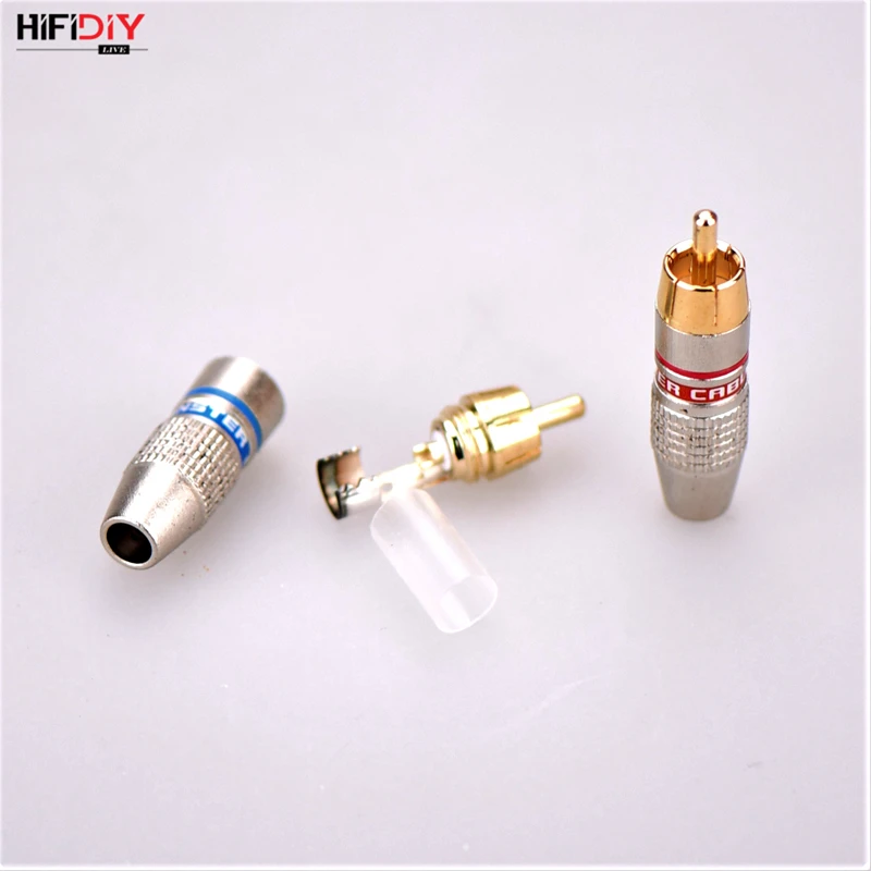 HIFIDIY LIVE 4PCS/Set Audio Signal input RCA Plug cable wire Gold Plated amplifier front stage DIY speaker Stereo Headset repair