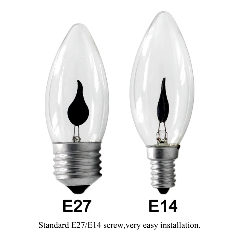 Vintage E14 E27 Led Bulb Edison Flicker Flame Led Candle Light Bulb Fire Lighting 3W AC220V Energy Saving Lamp For Home Decor