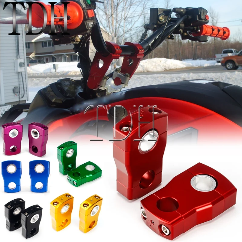 

Black Red Green Gold Blue Snowmobile Handlebar Risers 2" Height Ski ATV UTV Quad 22mm 28mm Bar Clamp for Yamaha Arctic Cat