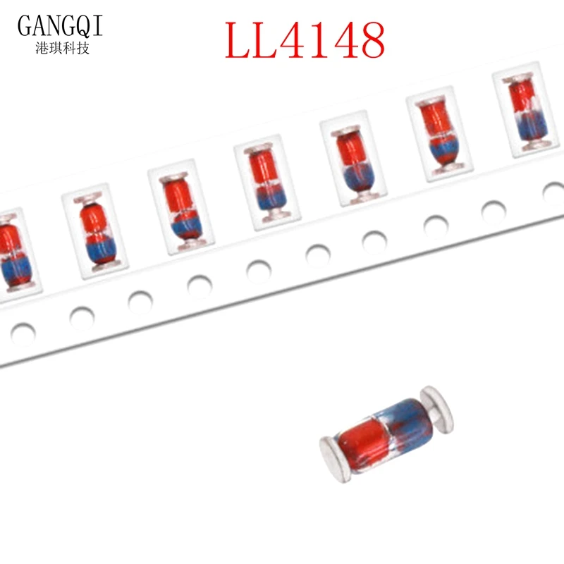 100PCS LL4148 LL-34 SMD 1N4148 IN4148 High-speed switching New original glass cylinder 1206 package