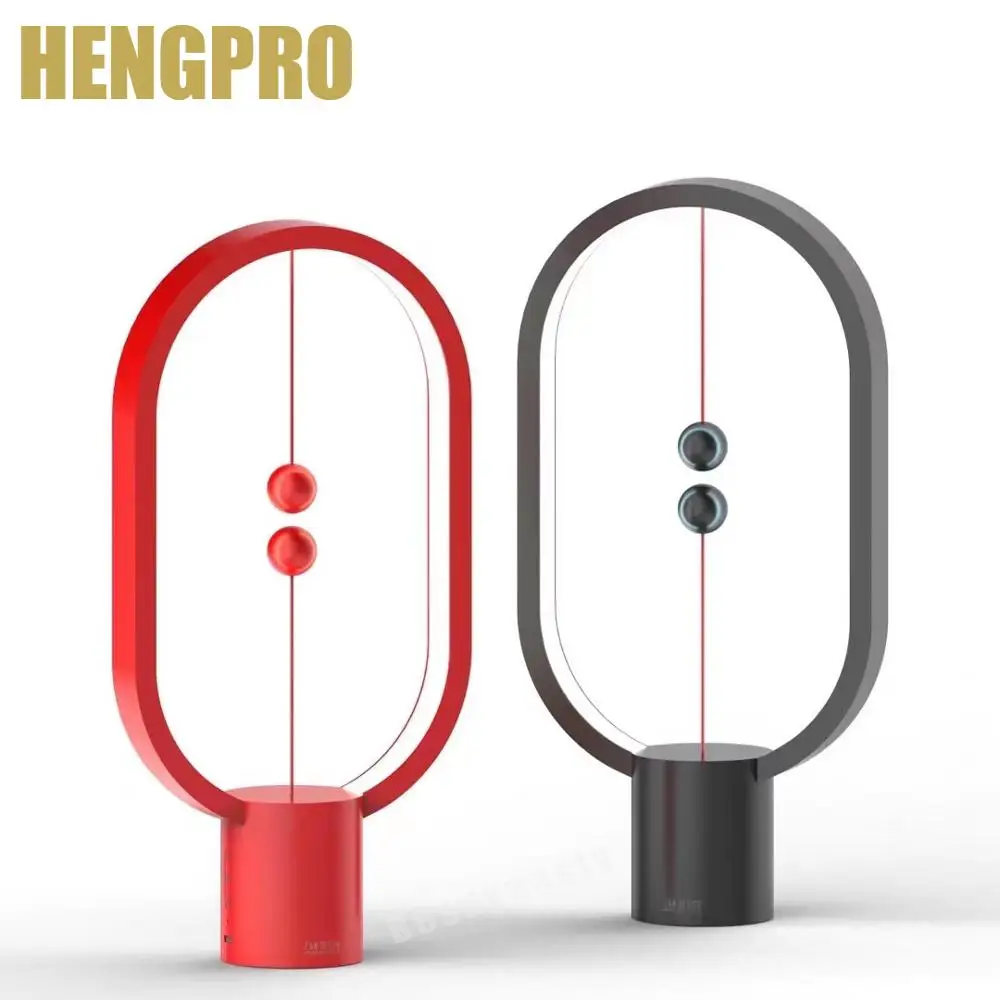 HENGPRO Balance Night Light Touch Control Portable Ellipse Magnetic Mid-air Switch LED Desk Lamp Touch Dimming LED Table Lamp