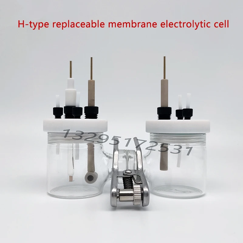 

H-type Sealed Two-compartment Electrolytic Cell 10-500ml Three Electrode Exchangeable Ion-exchange Membrane Electrochemical Cell