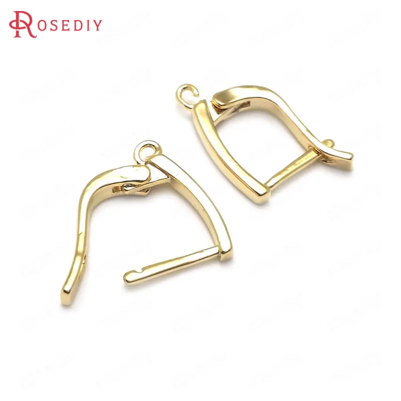 (C501)6 pieces 22x13mm High Quality Gold Color Brass with Stud Pin Earrings Hooks Diy Jewelry Findings Accessories wholesale