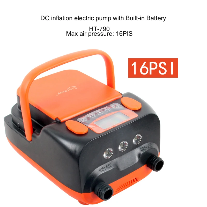 high pressure DC12V electrical electric air pump built in battery inflatable boat sup surf board stand up paddle kayak canoe