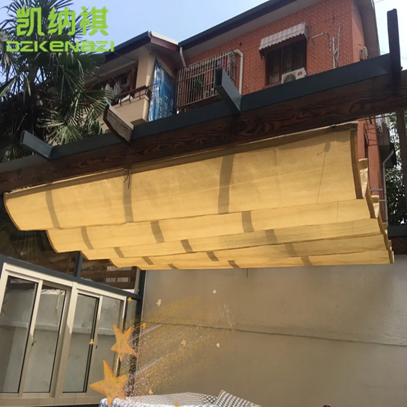 

Customized 3.2 x 3.75 M Runner Sliding Roof Retractable Wave Sun Shade Sail Manual Telescopic Gazebos for Swimming Pool