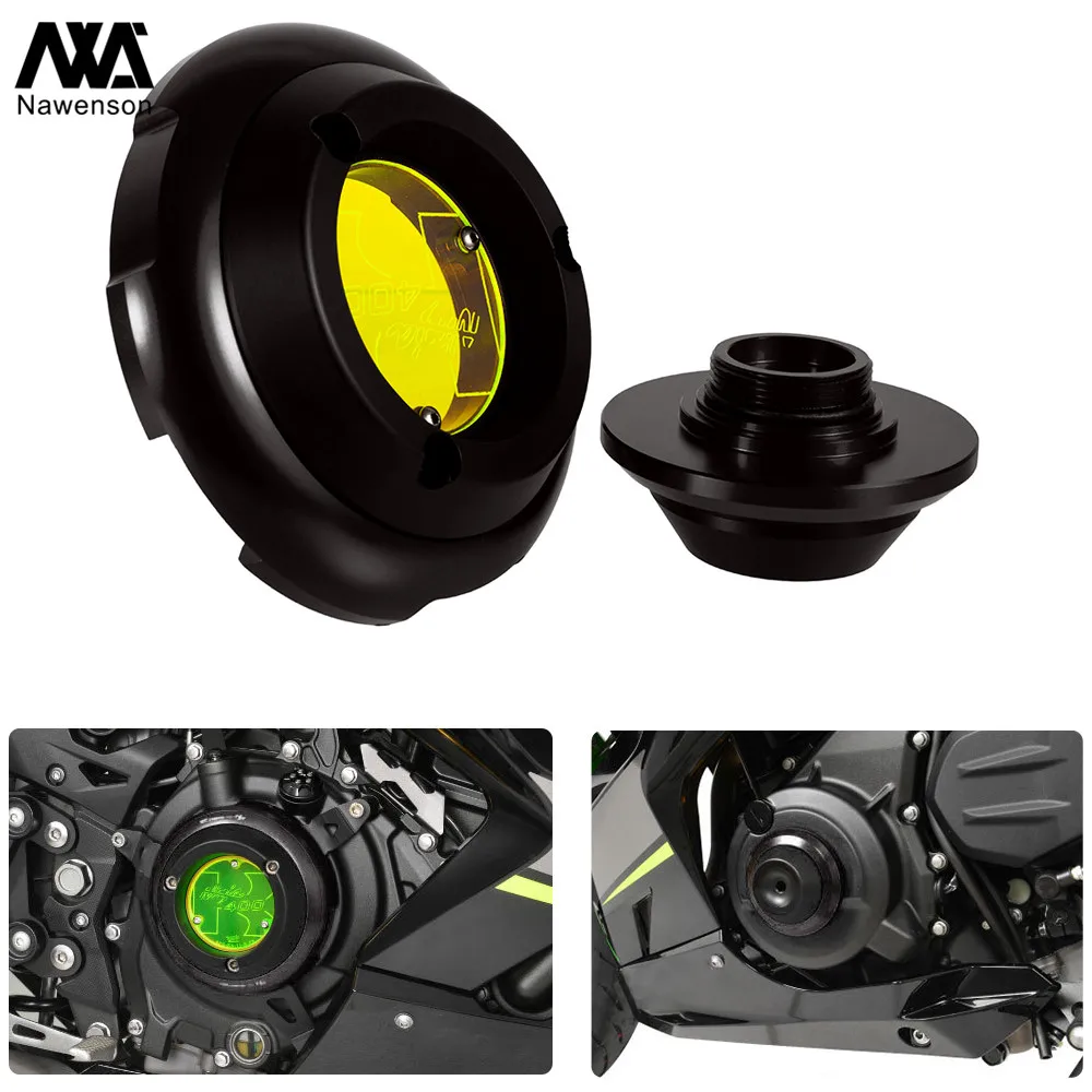 

Motorcycle Engine Protective Cover Kit Engine Stator Guard Left Right Side Shield Falling Protection for Ninja 400 2018-2019