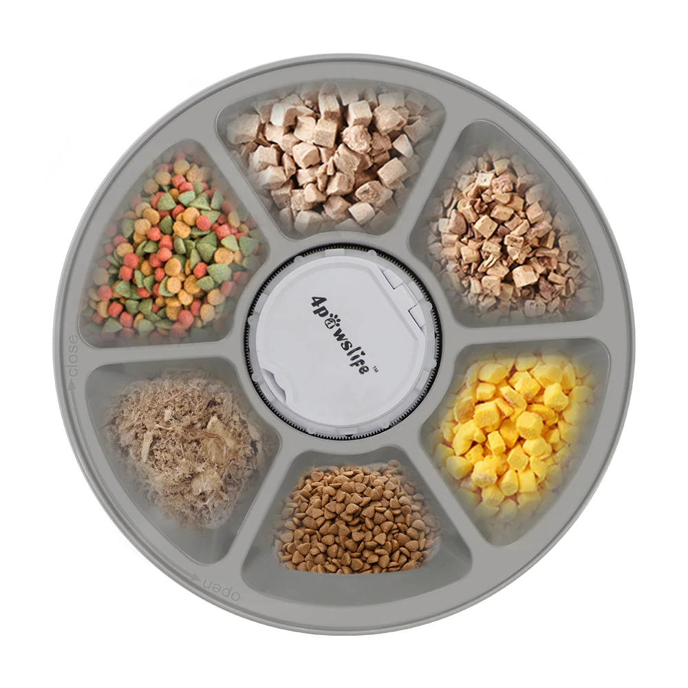 Dog Feeder Automatic Pet Feeder Round Timing Feeder 6 Meals 6 Grids Dog Cat Electric Dry Food Dispenser 24 Hours Feed Supplies