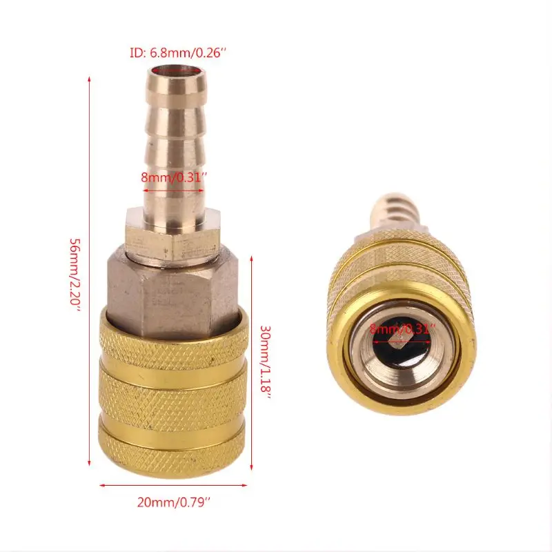 New Hardware Coupler and Plug 8mm Solid Brass Quick Connect Air Fittings 1/4\\\