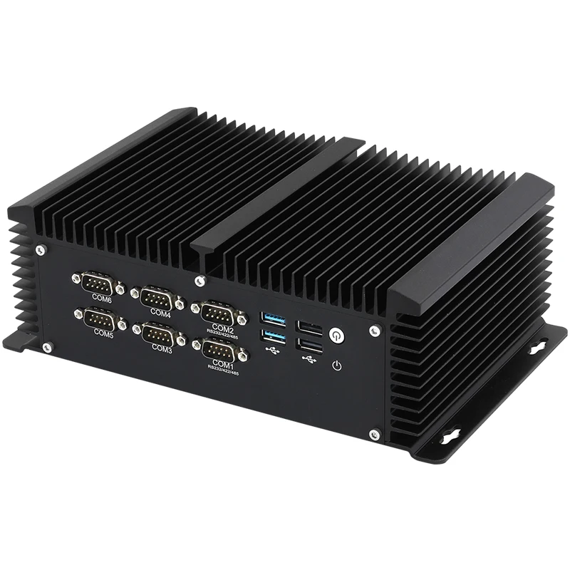 Mini PC Industrial sin ventilador, Intel Core i5-4278U 6x COM RS232/422/485 8x USB 2x LAN WiFi 4G LTE SIM Windows 10 IoT Linux