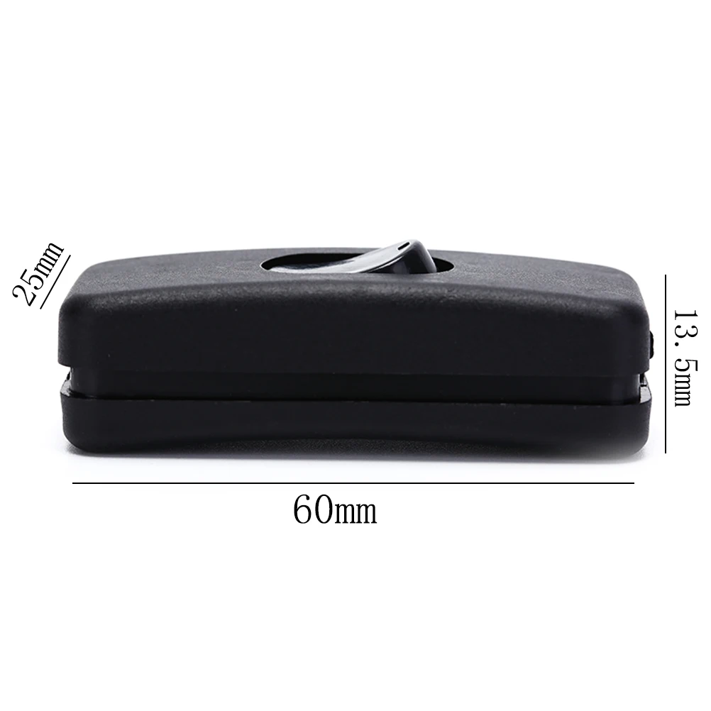 5 Stks/partij 60Mm * 13.5Mm * 25Mm Op/Off Inline Switch Black Inline Tafellamp Bureau licht Snoer Kabel Switch 110-250V Hoge Kwaliteit