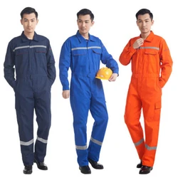 Woman Men Work-Overalls Working Uniforms Spring Thin Reflective Stripe Coveralls Welding Car Workshop Mechanic  Clothes