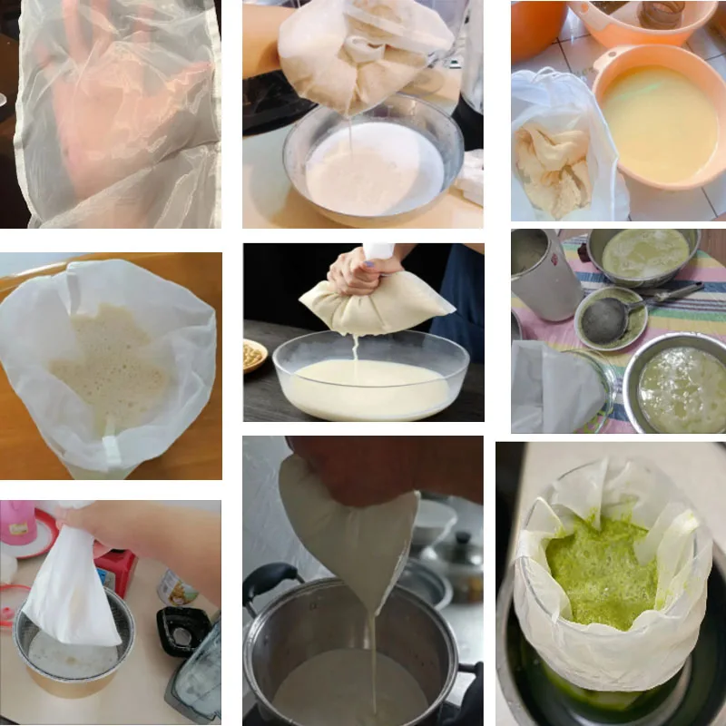 Nylon Mesh Filter Bag Net Reusable Food Grade Soy Milk Beer Coffee Oil Filtration Strainer Cheesecloth Bags Kitchen Accessories