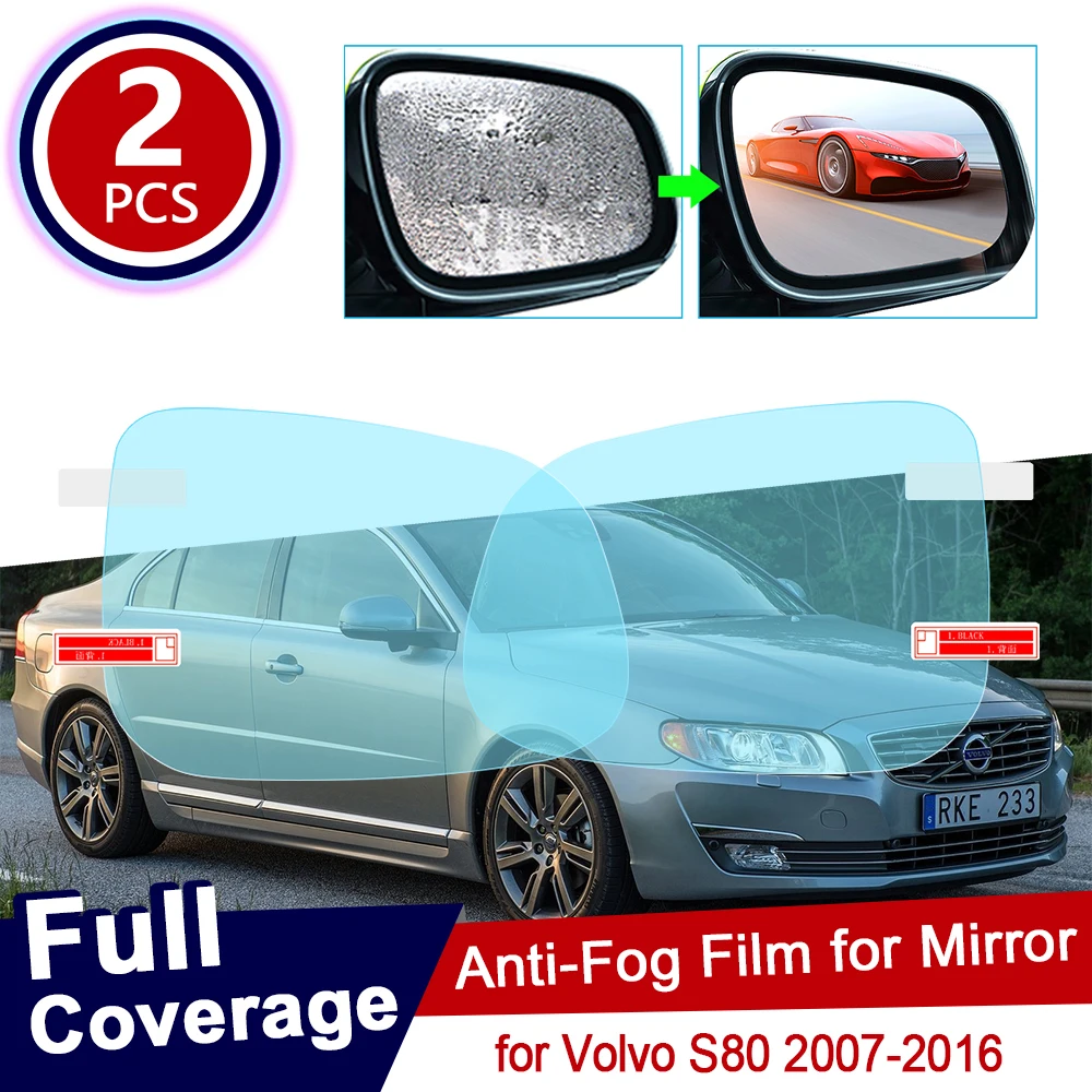 for Volvo S80 2007~2016 Full Cover Anti Fog Film Rearview Mirror Rainproof Clear Anti-fog Films Car Accessories 2013 2014 2015