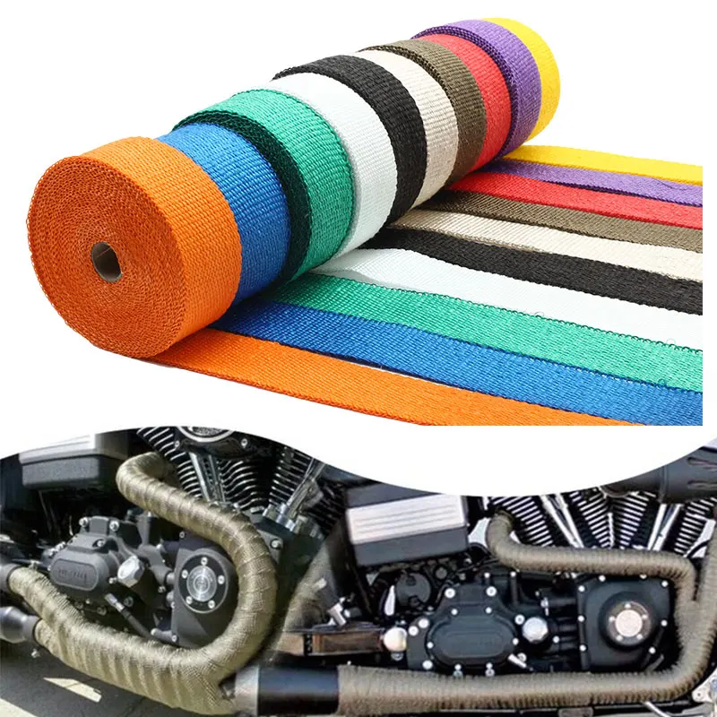 Motorcycle Exhaust Thermal Heat Tape Wrap Car Hot Water Pipe Universal 5cm 5m Shields Insulation Roll Motocross Modified Parts