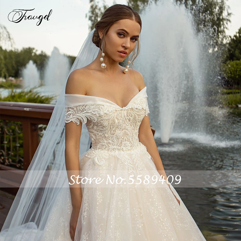 Traugel Vestidos De Novia Sexy Sweetheart Lace Wedding Dresses Luxury Applique Beaded Backless Chapel Train A Line Bridal Gown