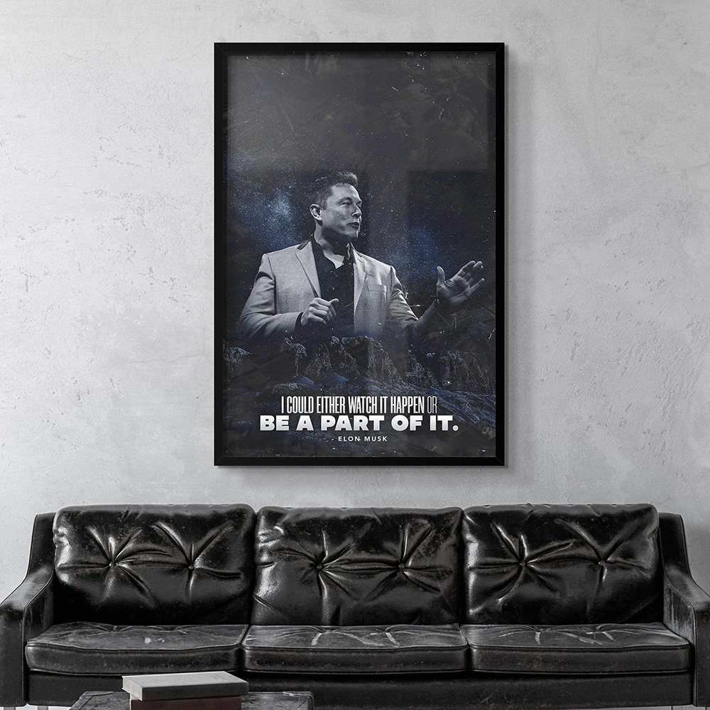 Elon Musk Space X Quote Motivational Influential People High Quality Canvas And Poster Print Wall Decor Entrepreneur Businessman