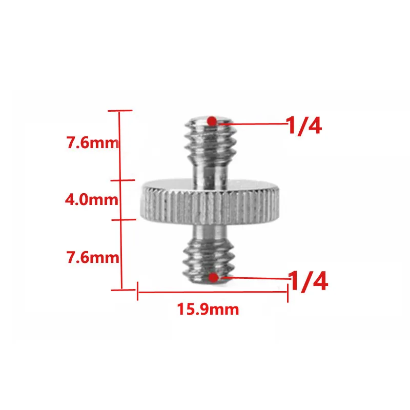 1 ชิ้นอุปกรณ์เสริมกล้อง 1/4 "ถึง 1/4" ชาย Threaded โลหะสกรูสำหรับขาตั้งกล้องขาตั้งกล้อง DSLR อุปกรณ์เสริม SLR