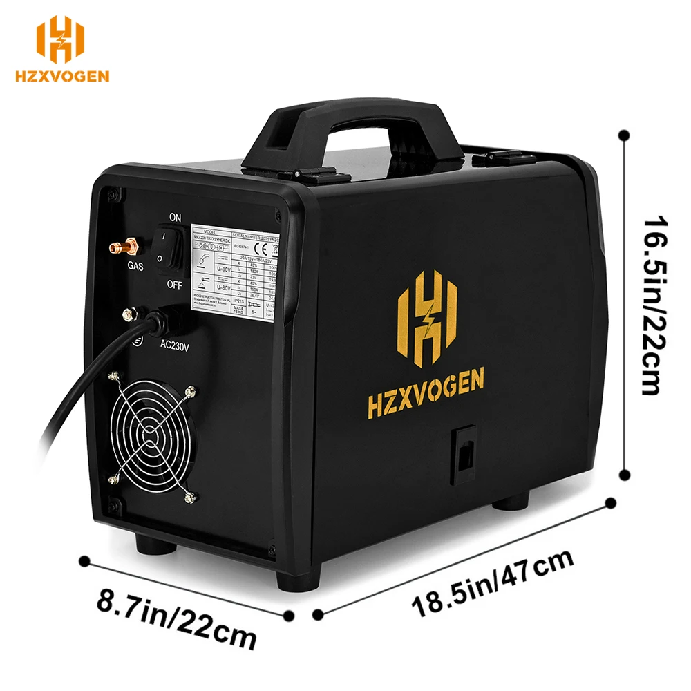 110V/220V HZXVOGEN Welding Machine LCD Multi-Function Aluminum Welder Gas & Gasless MIG TIG ARC MMA 2T 4T For 0.8-1mm Wire