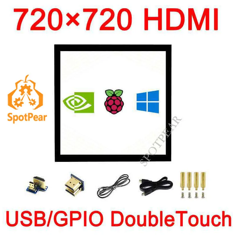 Raspberry pi 4 polegada compatível com hdmi lcd tela de toque capacitivo de 4 polegadas 720 × 720