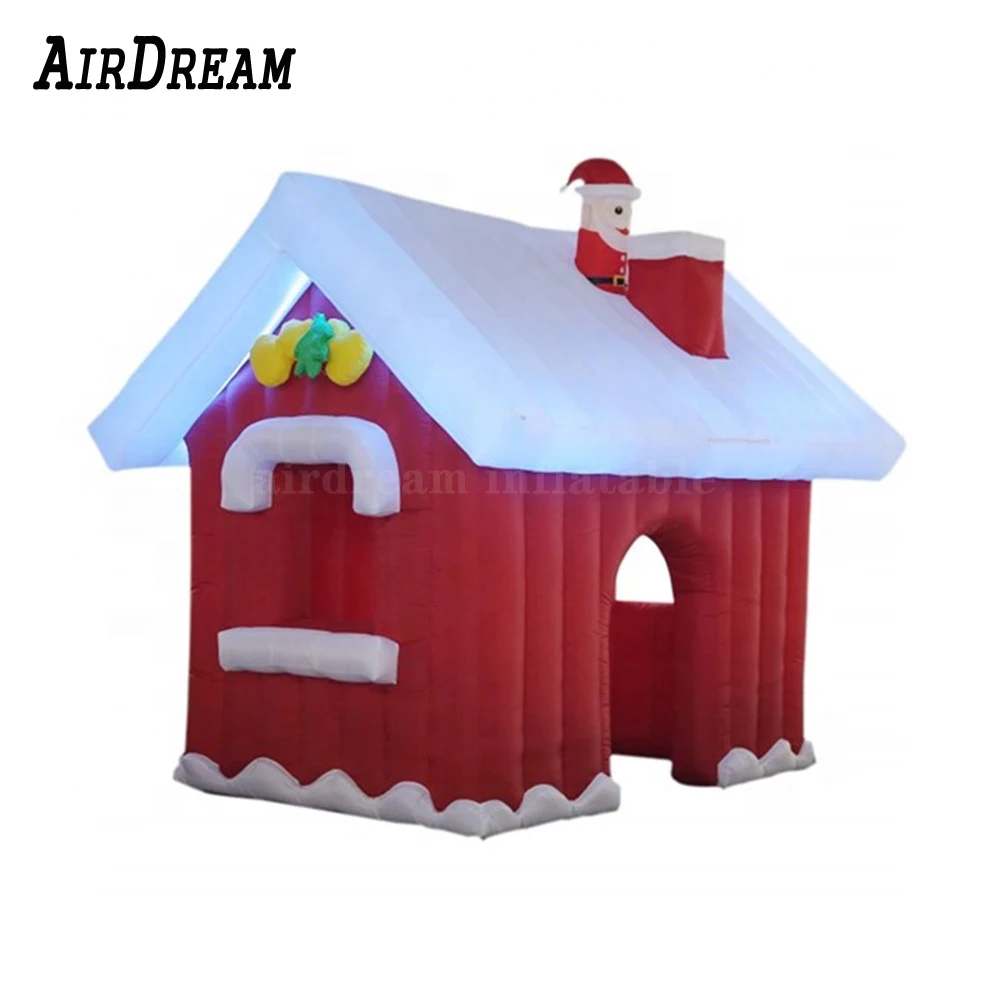 Casa de Navidad inflable para decoración navideña, carpa inflable de Papá Noel, Grotto con luz LED de Papá Noel, nuevo diseño