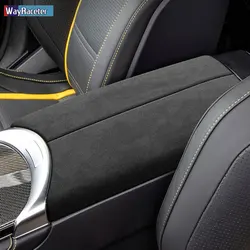 Ultrasuede Top Suede Car Armrest Box Panel Trim Sticker Cover For Mercedes Benz GLC Class X253 Coupe C253 AMG 43 63 Accessories