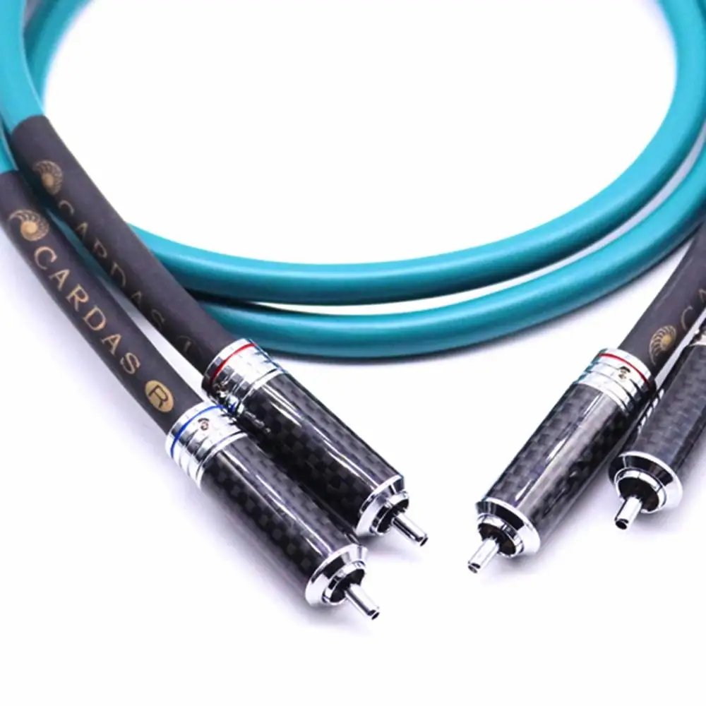 Hifi estéreo cardas carbono fber rca cabo de áudio hi-fi de alto desempenho 2rca para 2rca cabo de interconexão