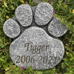Resin Big dog paw shape memorial stone for Garden Backyard Marker  Loss of Pet Gift  Paw Print Pet  Tombstone JSYS