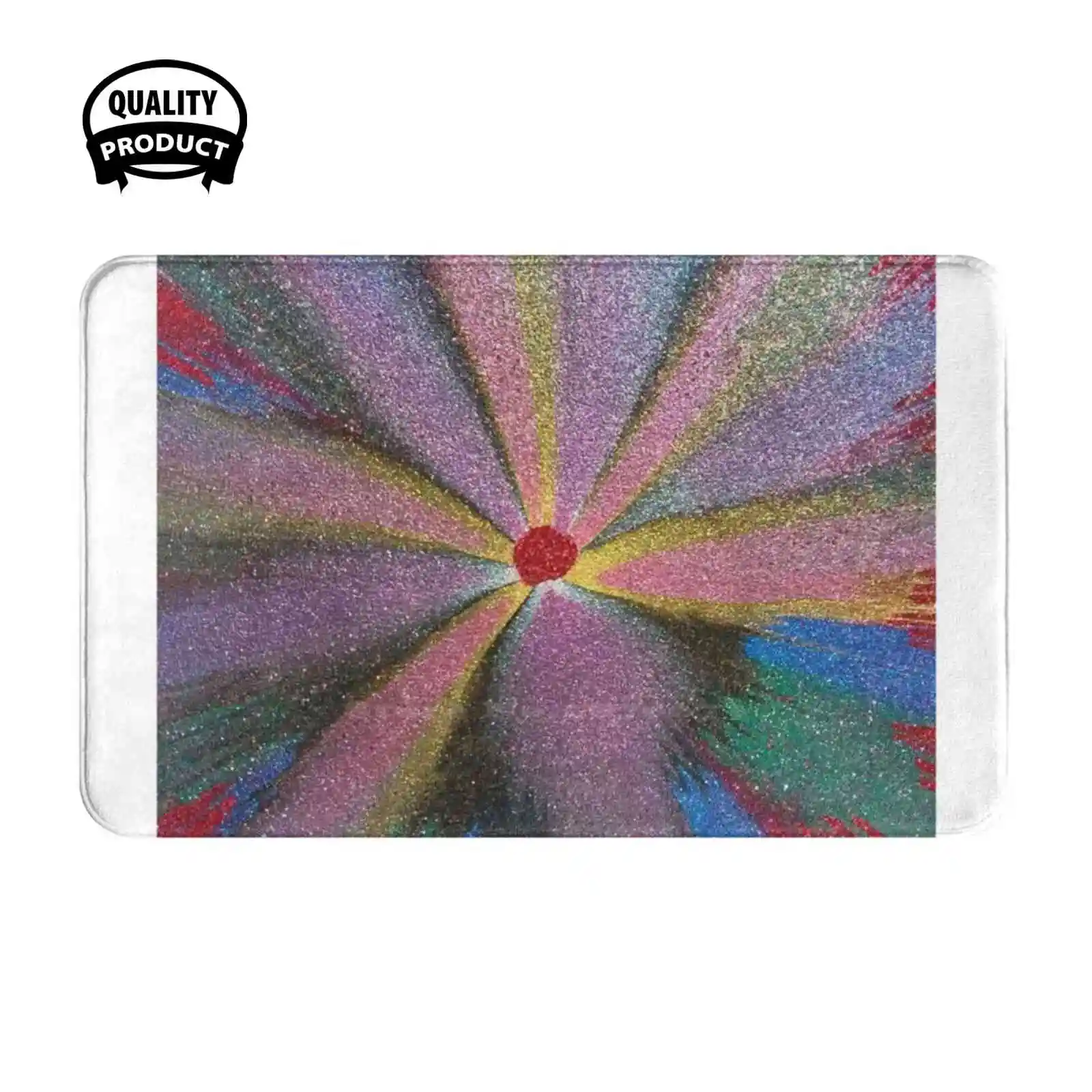 Spin Art 1 / 6 / 19 #4 Soft Cushion Home Carpet Door Mat Car Rug Spin Art Psychedelic Abstract Acrylic Flower Red Pink Purple