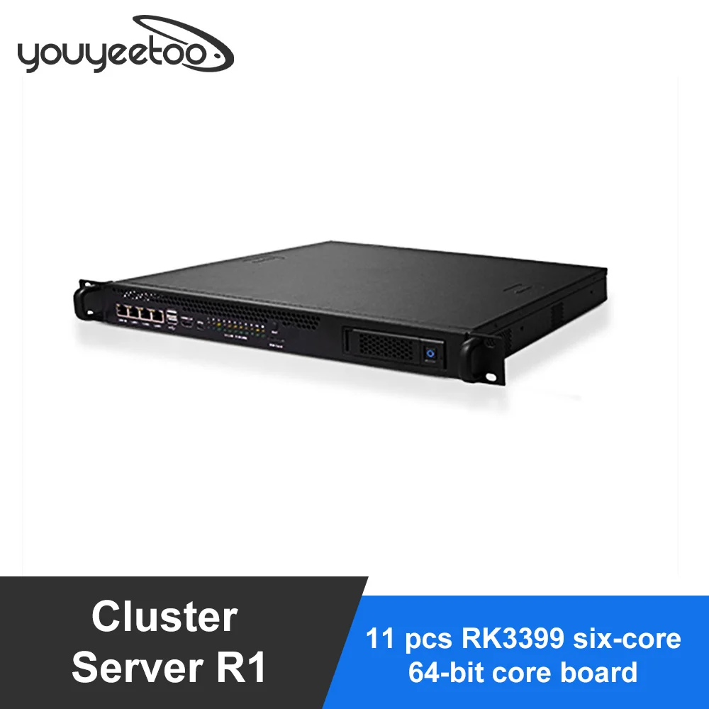 youyeetoo Cluster Server R1 1U rack server ARM architecture, high computing power, supports Docker, suitable for edge computing