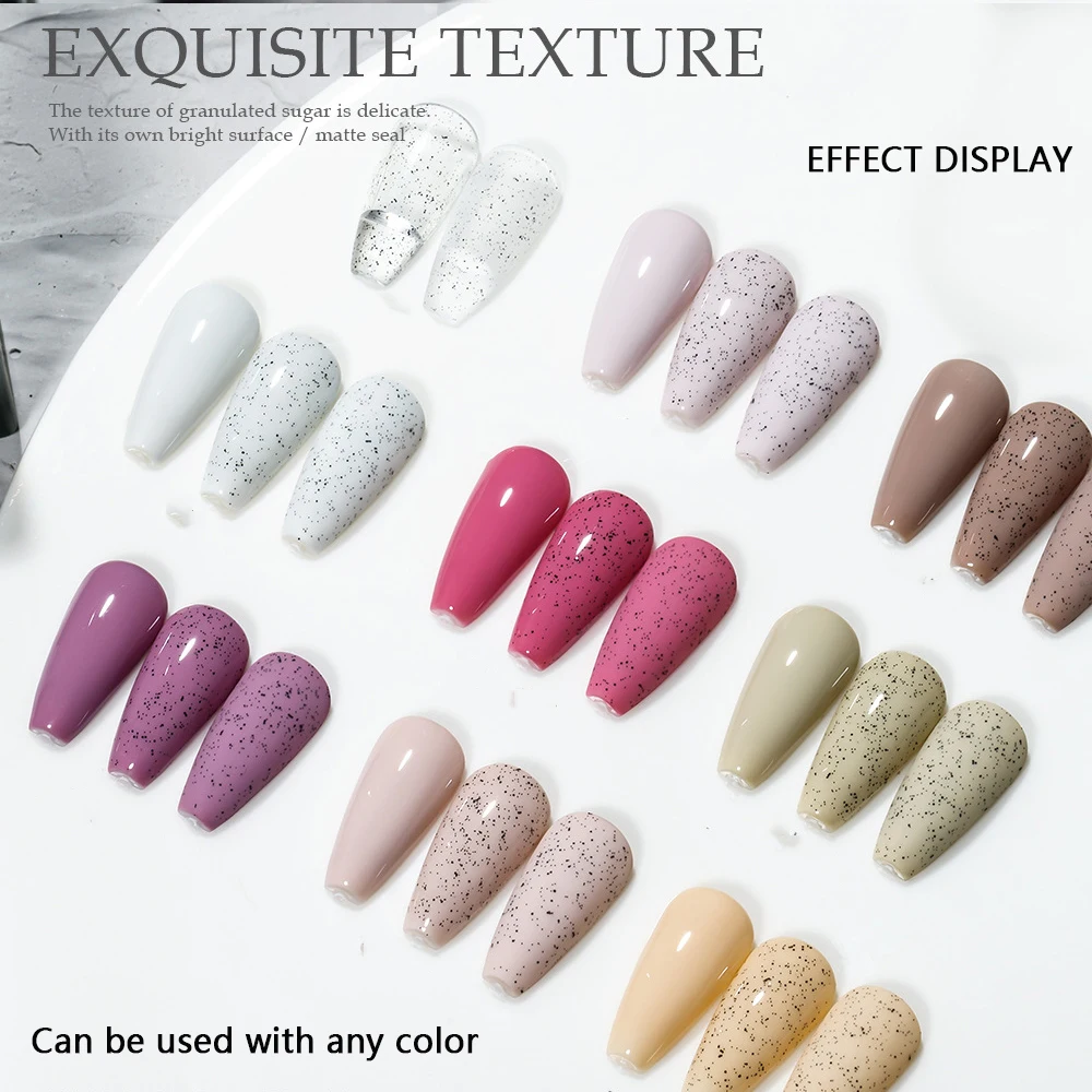 Vendeeni 15ml Sugar Top Coat Function Gel Nail Polish UV LED Soak off Sand Effect Lasting Manicure Nail Polish Match Any Color