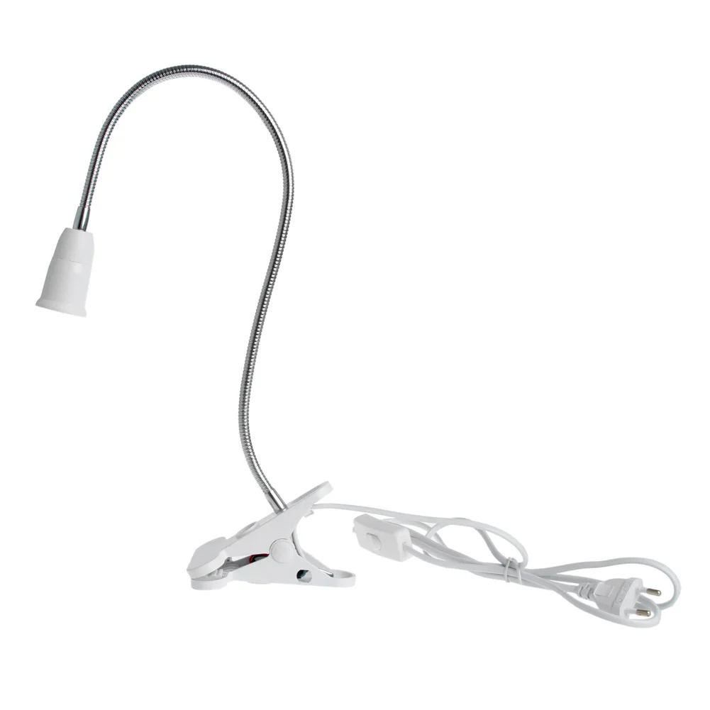 Interruptor de Clip Flexible, portalámparas LED, Cable de alimentación, E27, 35cm, CA 85-265V