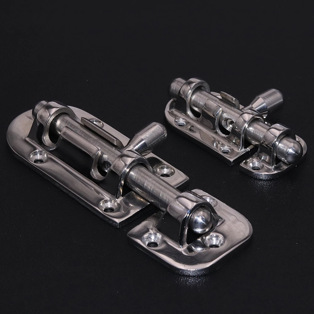 JEAZEA 316 Stainless Steel Barrel Bolt Slide Flush Pull Slam Latch Safety Lock for Marine Boat Window Hatch Home Cabinet Drawer