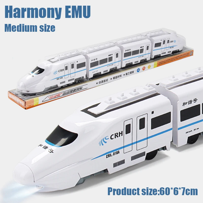 1: 8Christmas Gift Children's Electric Toy Car Sound, Light and Music Universal Driving Simulation Harmony EMU High-speed Rail