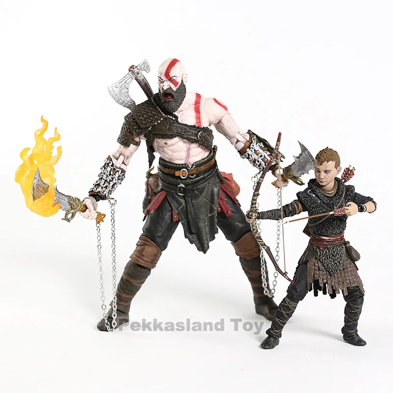 God of War figure toy Kratos & Atreus Ultimate KO\'s NECA Axe Shield Son Loki set PVC Action Figure Model Toy