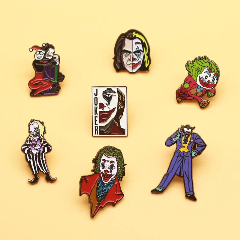 Halloween clown Enamel Pins Funny Jaquan Metal Cartoon Brooch Backpack Hat Bag Collar Lapel Badges Women Fashion Jewelry Gifts