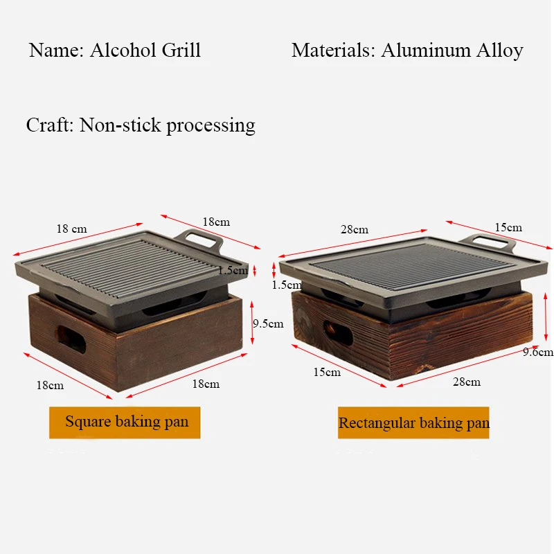 Smokeless Portable BBQ Grill Korean Japanese Barbecue Grill Charcoal BBQ Oven Alcohol Stove Household Non-stick Cooking Tools