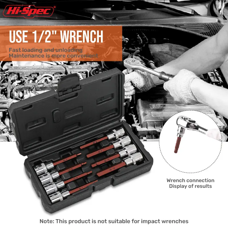 Hi-Spec Bit Socket sześciokątny zestaw końcówek Torx Bit ze stali chromowo-wanadowej klucze sześciokątne wiertarka z nakrętką Bit narzędzia ręczne