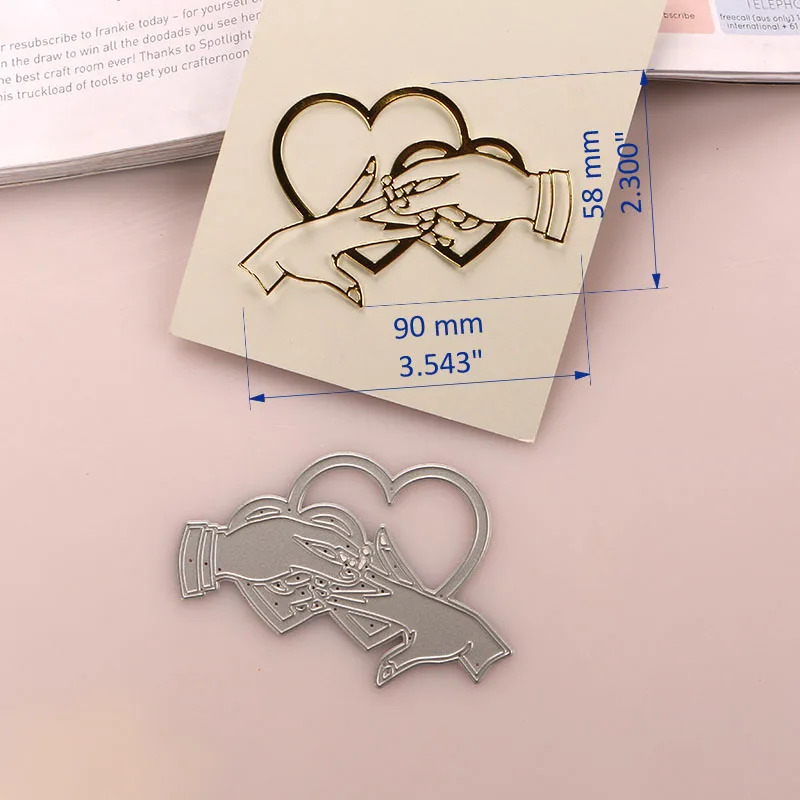 DUOFEN METAL CUTTING DIES wedding ring heart lover engagement marriage stencil DIY Scrapbook Paper Album 2020 new