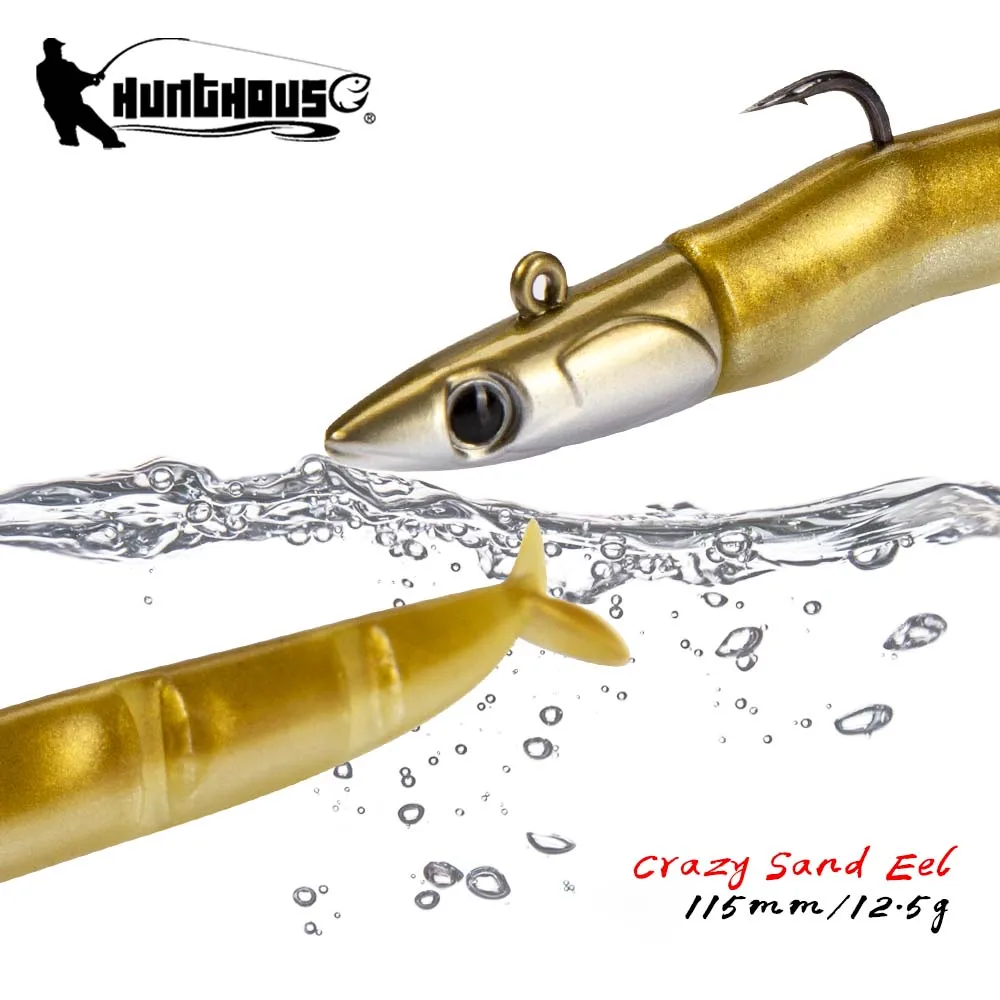 

Hunthouse Black Minnow Soft Fishing Lures 115mm 9g Swimbaits Jig Bait Bass Pike Tuna Dolphin Fish Sea bass GT Sanmartiño