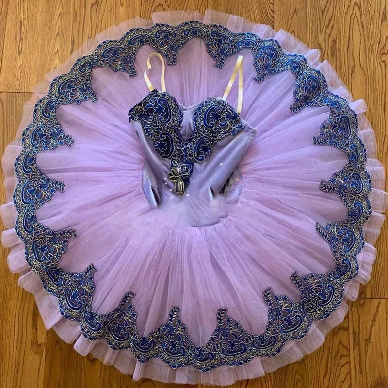 Purple Professional Ballet Tutu Child Kids Girls Pancake Ballerina Costumes Contemporary Party Dance Costumes Ballet Tutu Dress