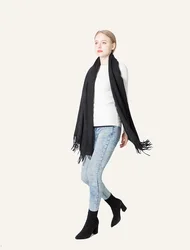 Luxury Brand New Cashmere Soft Women Scarf Solid Warm Winter Pashmina Foulard Tassel Winter Autumn Man Shawl Scarve